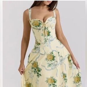 HOUSE OF CB Rosalee Floral Stretch Cotton Petticoat Dress